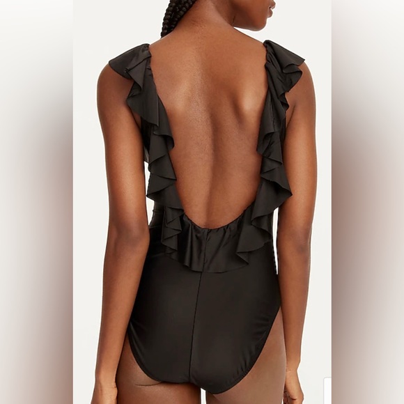 J Crew New Ruffle Scoop back Bathing Suit 4 - Picture 2 of 8